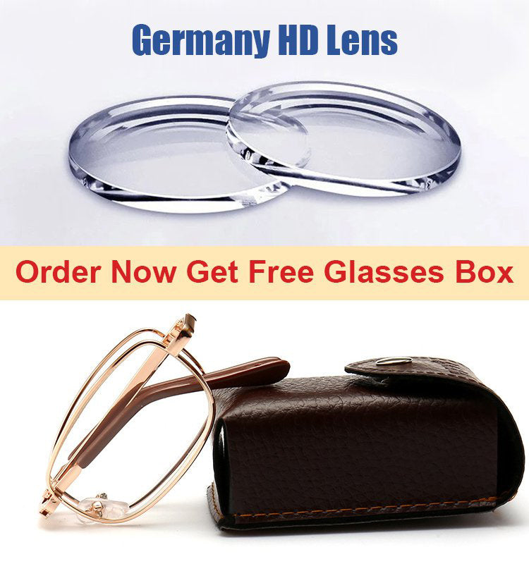 Elderly metal frame resin folding reading glasses