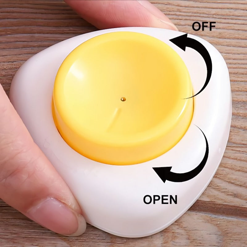 Egg perforator with safety lock
