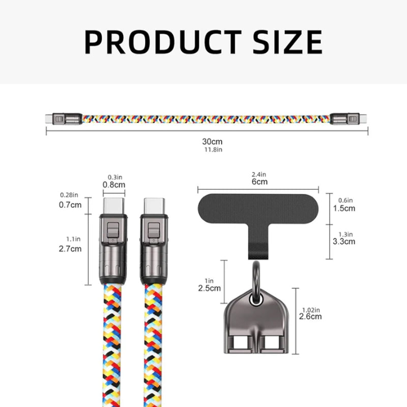 🔥Two-in-one fast charging data cable mobile phone lanyard