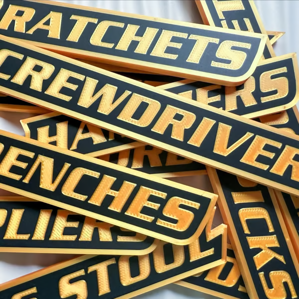 12-Pack magnetic toolbox labels