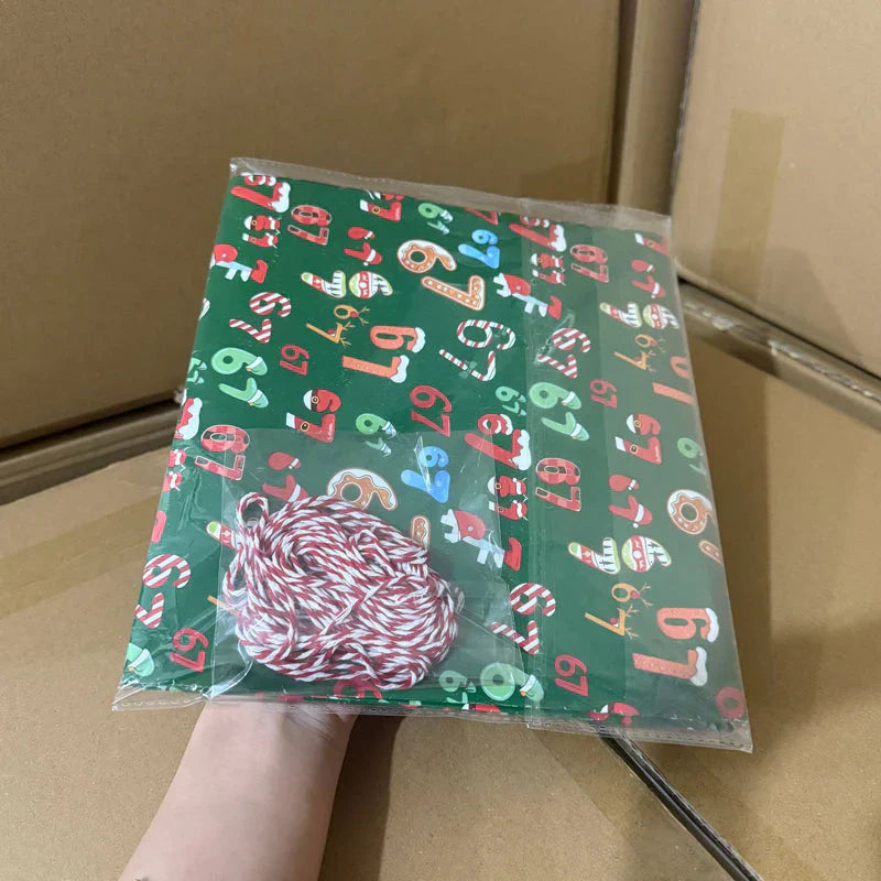 Fun number pattern Christmas gift wrapping paper