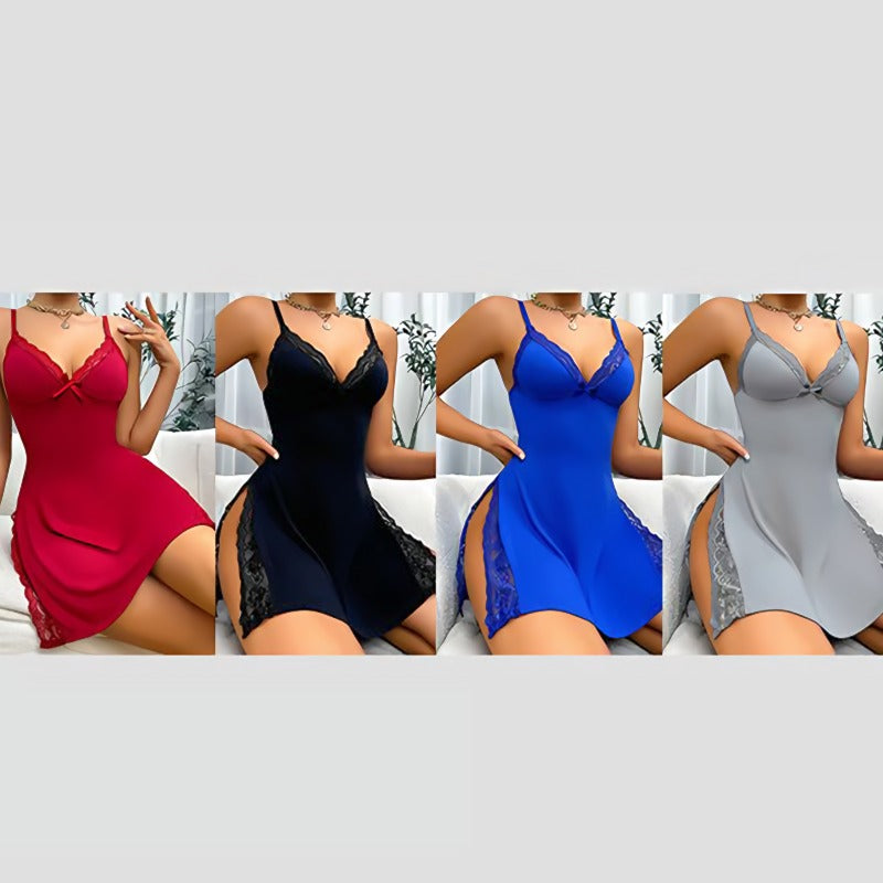 🎉🎉 Lace Bow Slit Nightdress