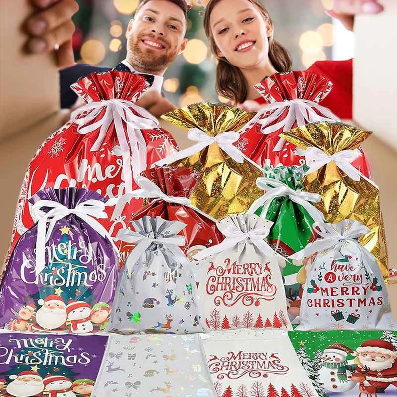 🎅🎁 Christmas gift bag with drawstring