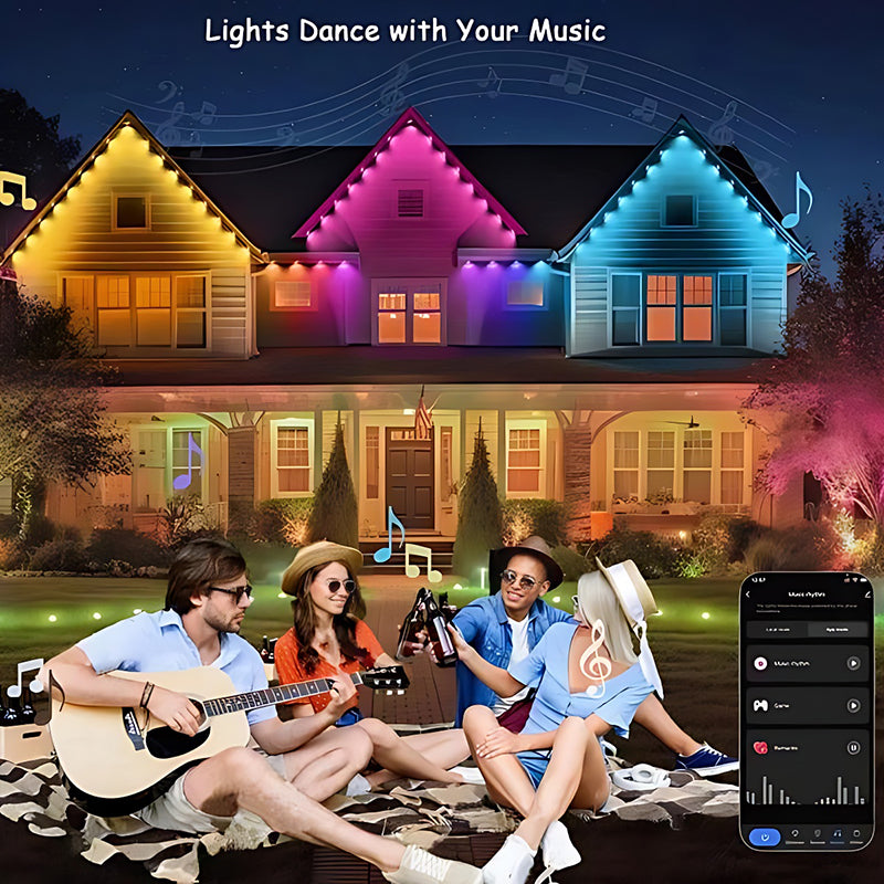 Outdoor sound controlled atmosphere light