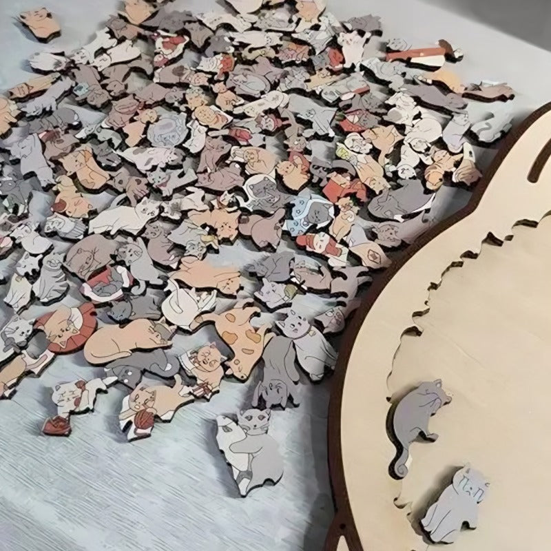 🔥🐈135-Piece Wooden Cat Puzzle🐾