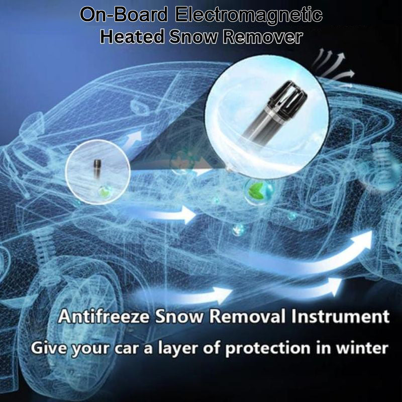 Electromagnetically heated on-board snow clearer