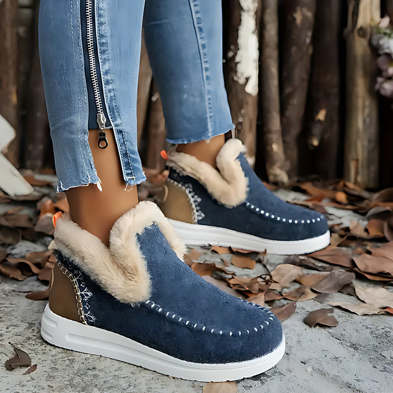 Thick velvet slip-on snow boots