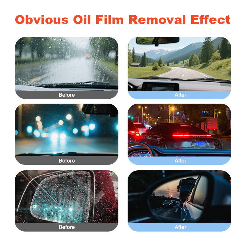 Car glass oil film cleaning brush