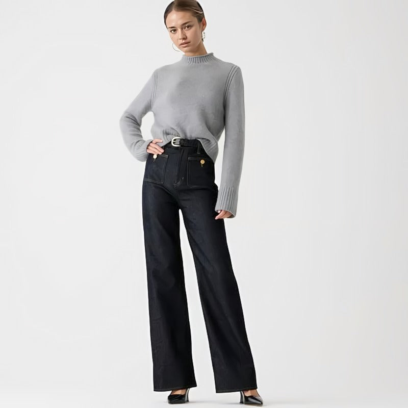 👖High waist wide leg loose pants