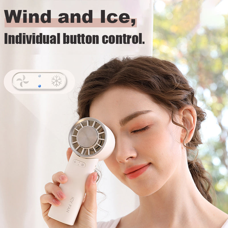 Portable semiconductor ice cooling fan