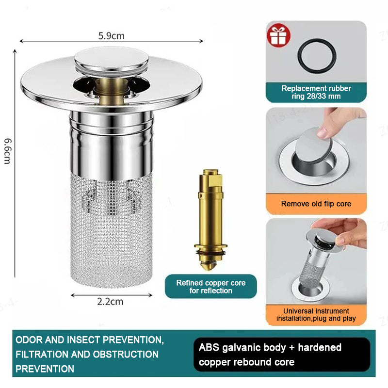 Isolate odor and prevent cockroaches-Stainless Steel Floor Drain Filter