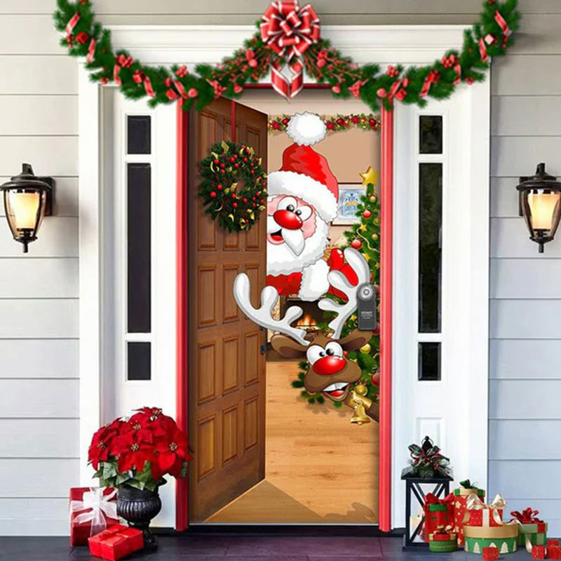 Christmas decorative door cover