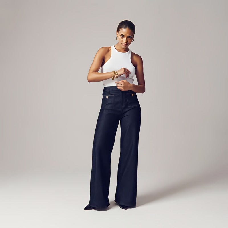 👖High waist wide leg loose pants