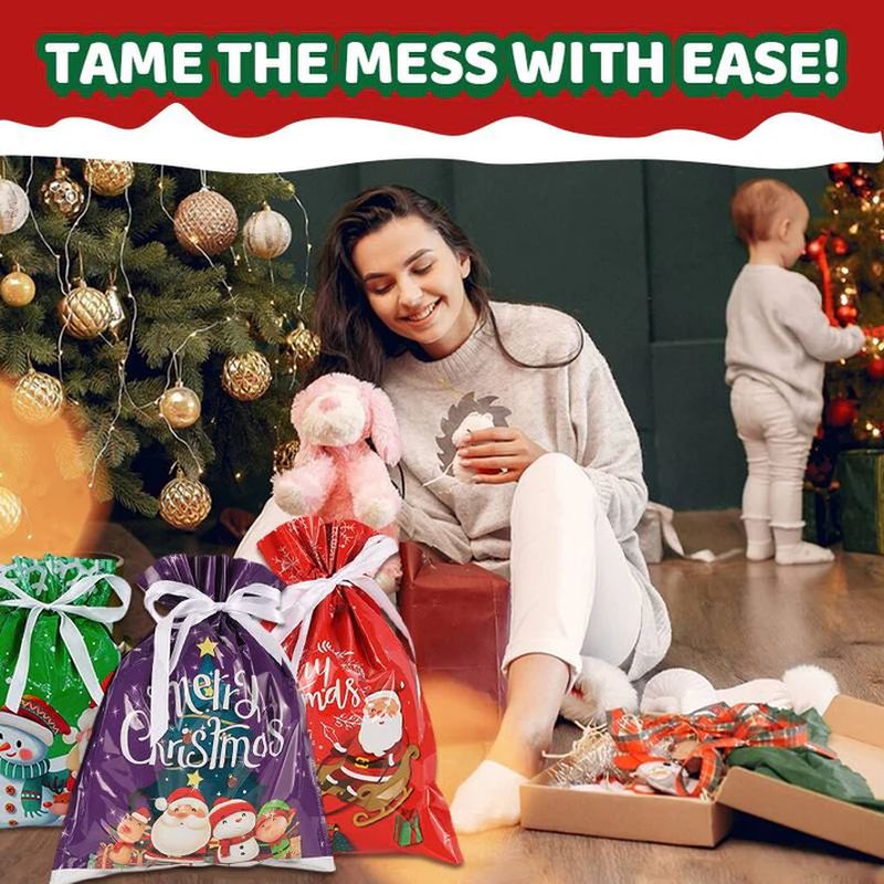 🎅🎁 Christmas gift bag with drawstring