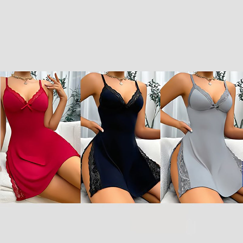 🎉🎉 Lace Bow Slit Nightdress