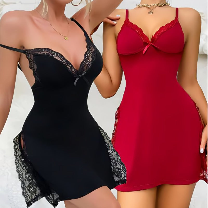 🎉🎉 Lace Bow Slit Nightdress