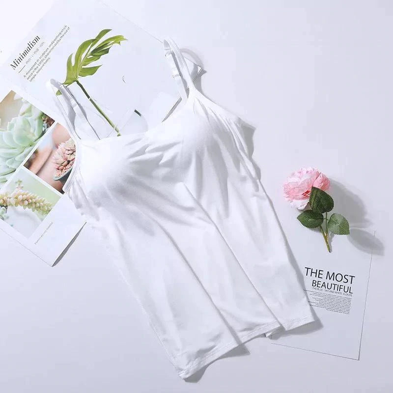 Camisole bra with built-in bra