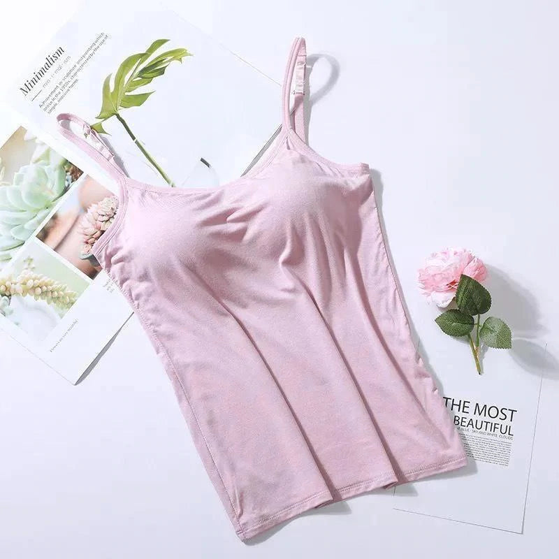 Camisole bra with built-in bra