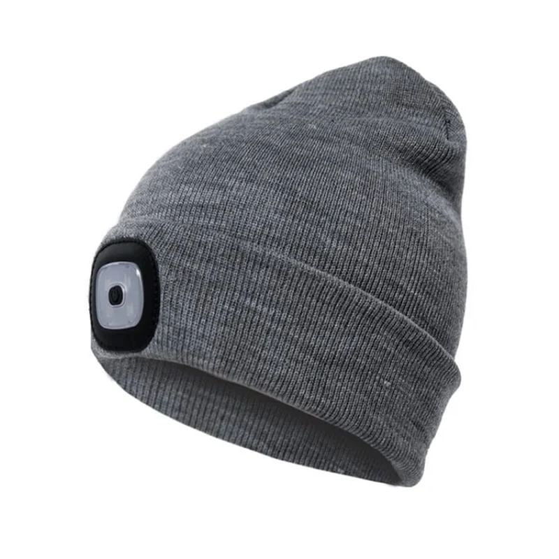 Unisex Winter Warm Knit Hat Head Torch Cap