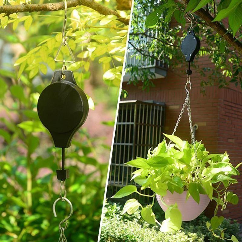 Retractable Hook for Garden Pots, Bird Feeder