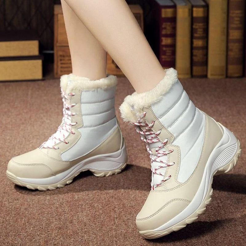 Waterproof Women High-Top Cotton Shoes