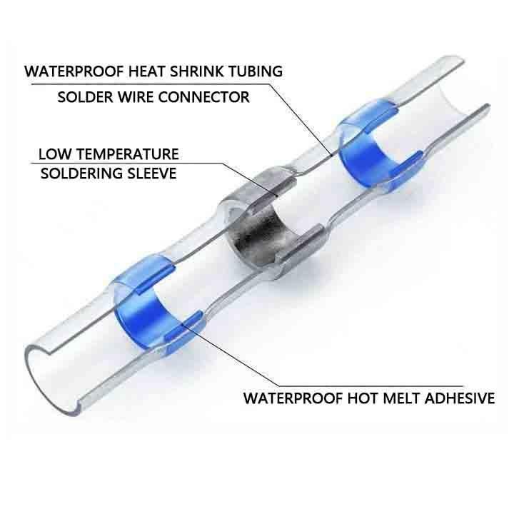 Waterproof solder wire connectors