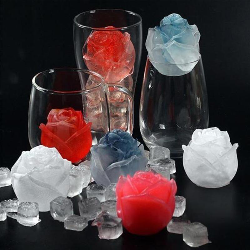 3D Silicone Rose Shape Ice Cube Mold
