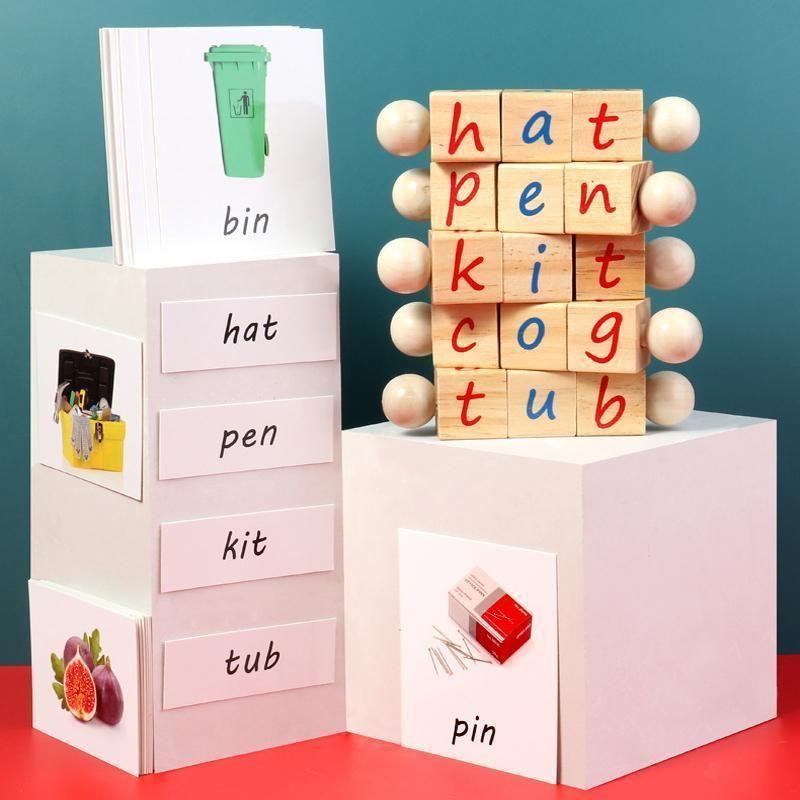 Alphabet Wooden Educational Phonetic Reading Blocks