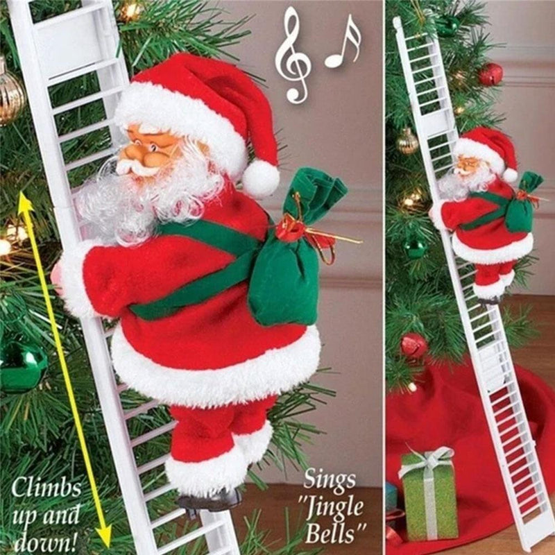 Electric Plush Ladder Climbing Santa