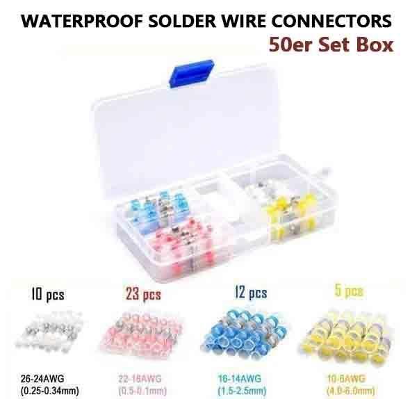Waterproof solder wire connectors
