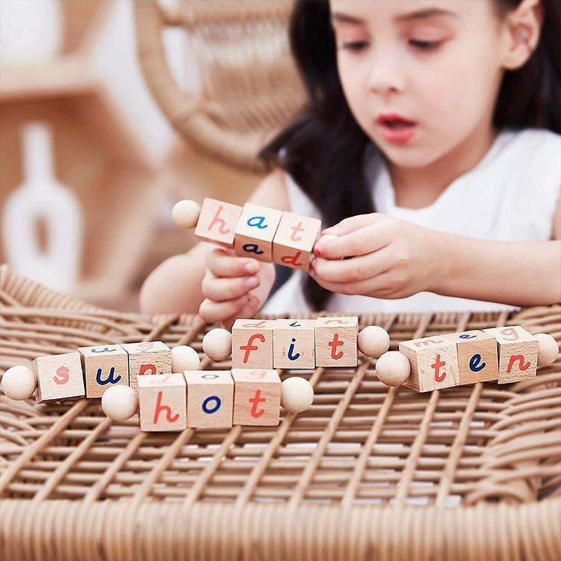 Alphabet Wooden Educational Phonetic Reading Blocks