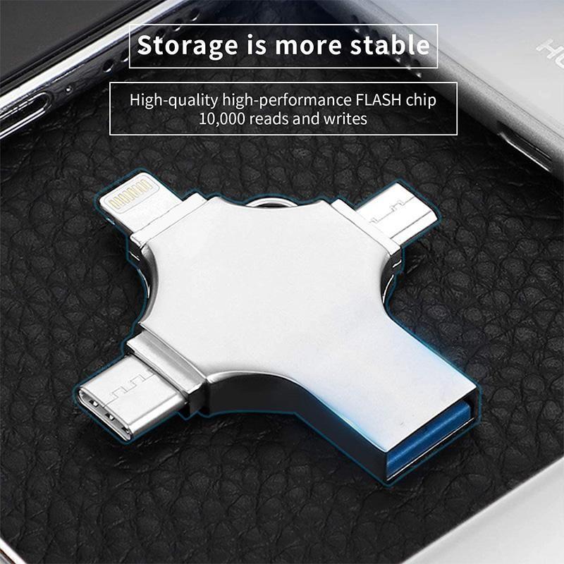 Portable Microdisk Storage 4 in 1 Micro Flash Drive Portable USB Storage