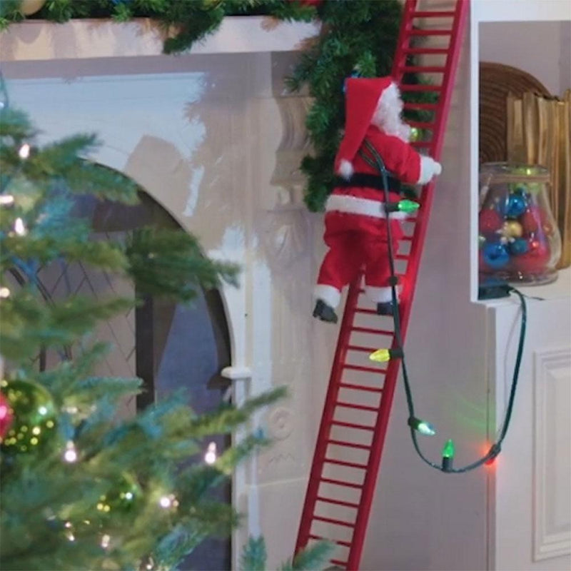 Electric Plush Ladder Climbing Santa