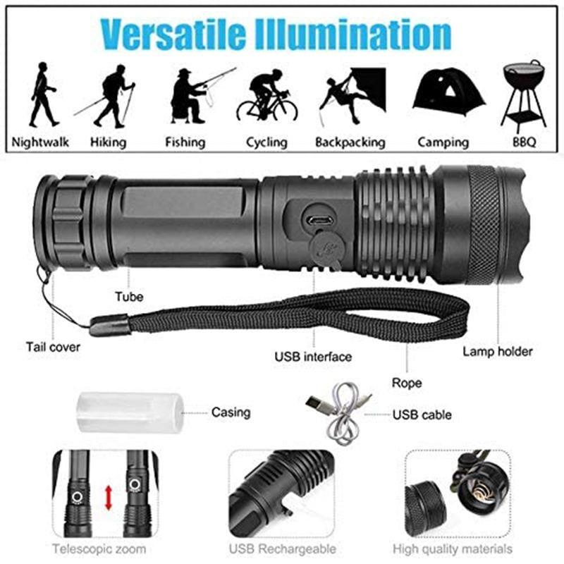 USB Charging Waterproof P50 LED Flashlight