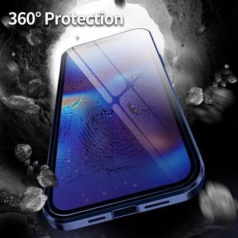 TWO SIDE TEMPERED GLASS MAGNETIC ADSORPTION PHONE CASE