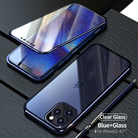 TWO SIDE TEMPERED GLASS MAGNETIC ADSORPTION PHONE CASE