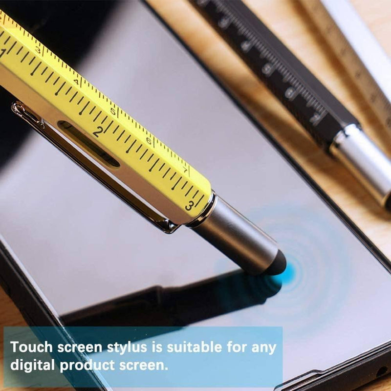 Multitool Pen Set with Screwdriver, Ruler, Level Gauge, Touch Screen Stylus, Ball Pen