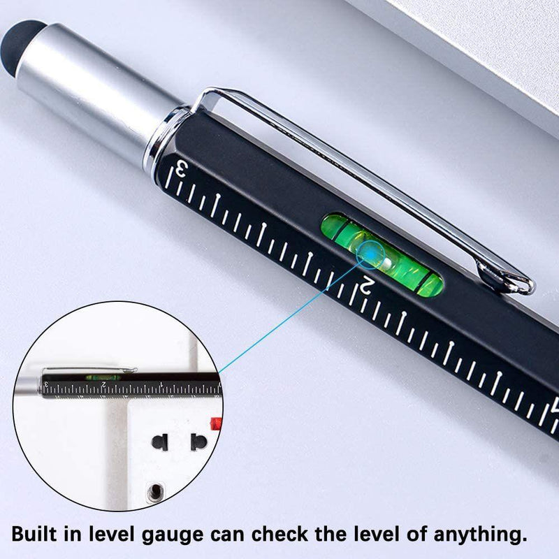 Multitool Pen Set with Screwdriver, Ruler, Level Gauge, Touch Screen Stylus, Ball Pen