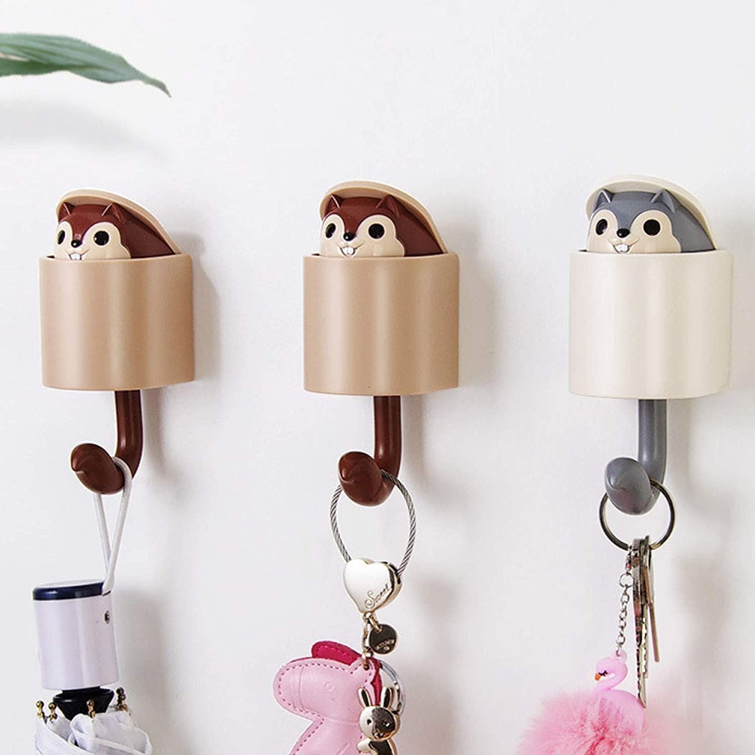 Squirrel Shape Adhesive Hook 2 Pieces