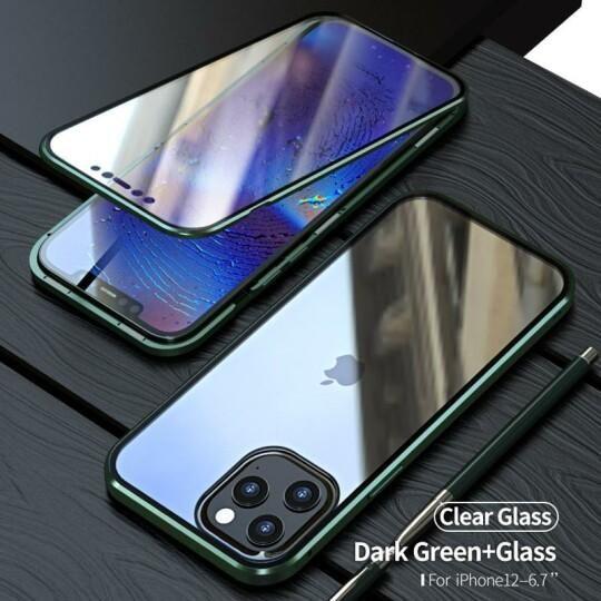 TWO SIDE TEMPERED GLASS MAGNETIC ADSORPTION PHONE CASE