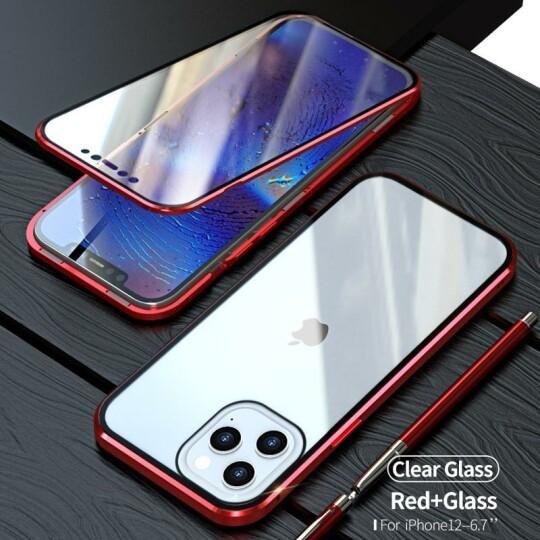 TWO SIDE TEMPERED GLASS MAGNETIC ADSORPTION PHONE CASE