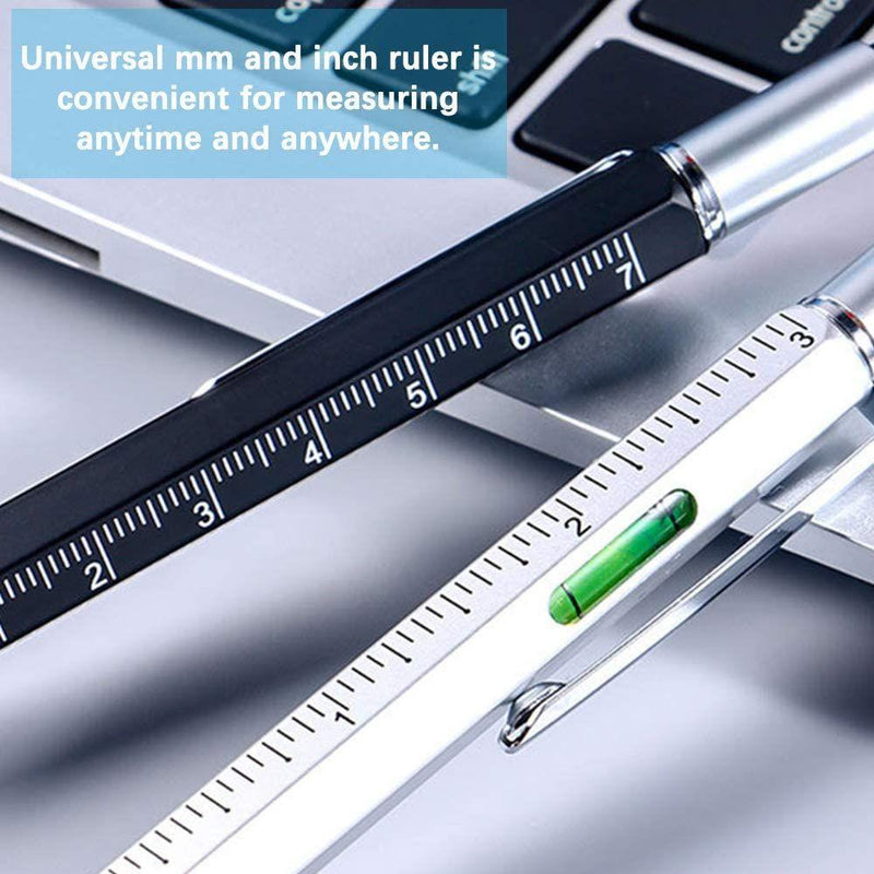 Multitool Pen Set with Screwdriver, Ruler, Level Gauge, Touch Screen Stylus, Ball Pen