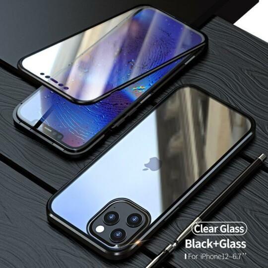 TWO SIDE TEMPERED GLASS MAGNETIC ADSORPTION PHONE CASE