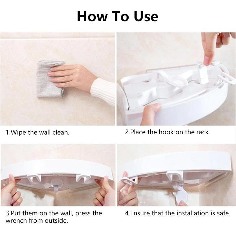 Multifunctional Corner Shelf Without Screws