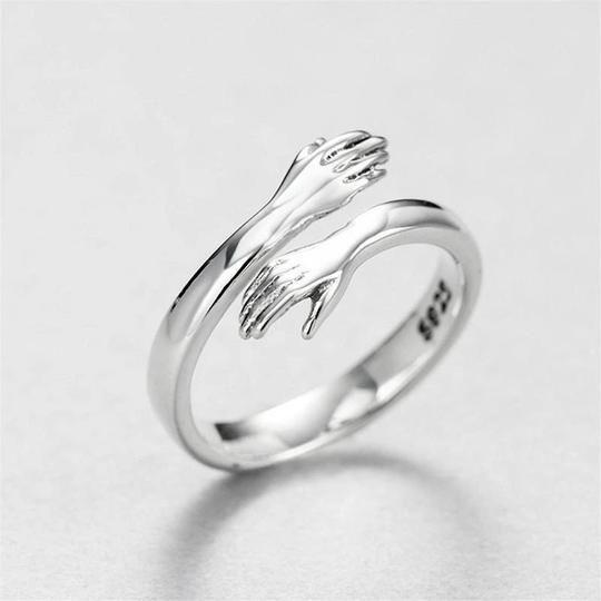 Romantic Couple Hug Hands Ring