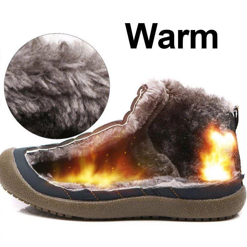 Waterproof Unisex Artificial Fur Lined Slip On Boots