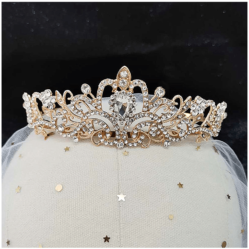 Crystal Tiara Crown with Rhinestones Comb