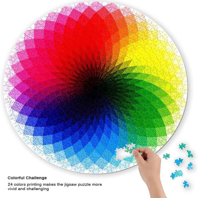 Gradient Colorful Rainbow Round Puzzles