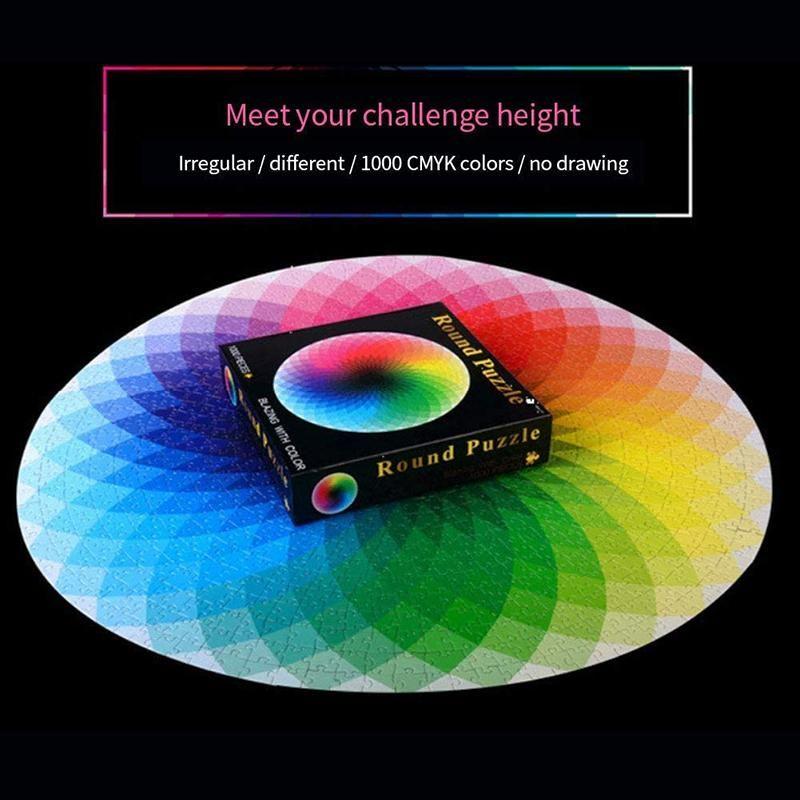 Gradient Colorful Rainbow Round Puzzles