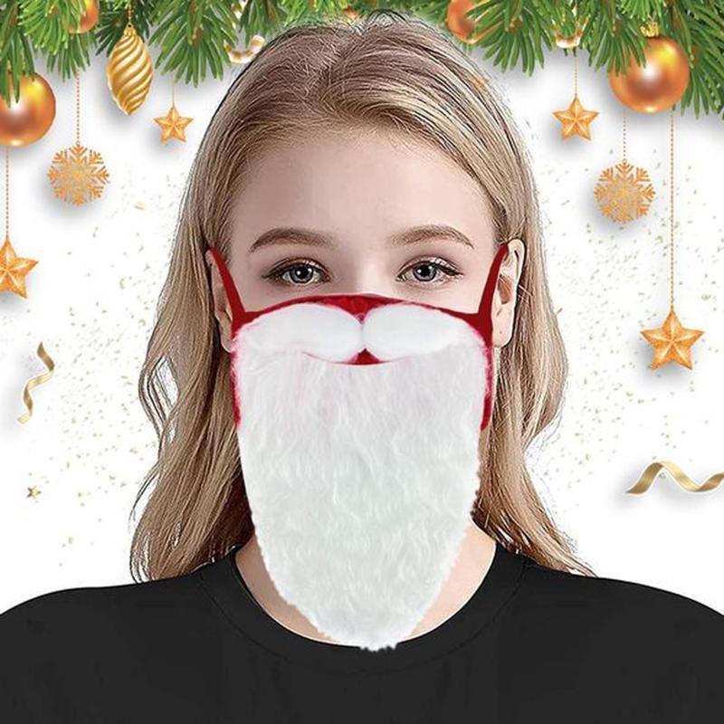 Santa Beard Face Mask Costume(2 pcs In One Set)